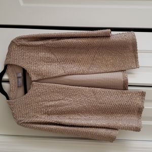 Chico's Traveler's Collection, Cardigan, size 2, metallic beige